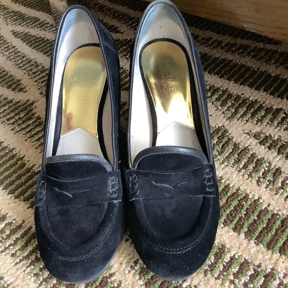 MICHAEL MICHAEL KORS Black Rory Loafer Wedge Pumps Size 7.5M EUC - Picture 10 of 11